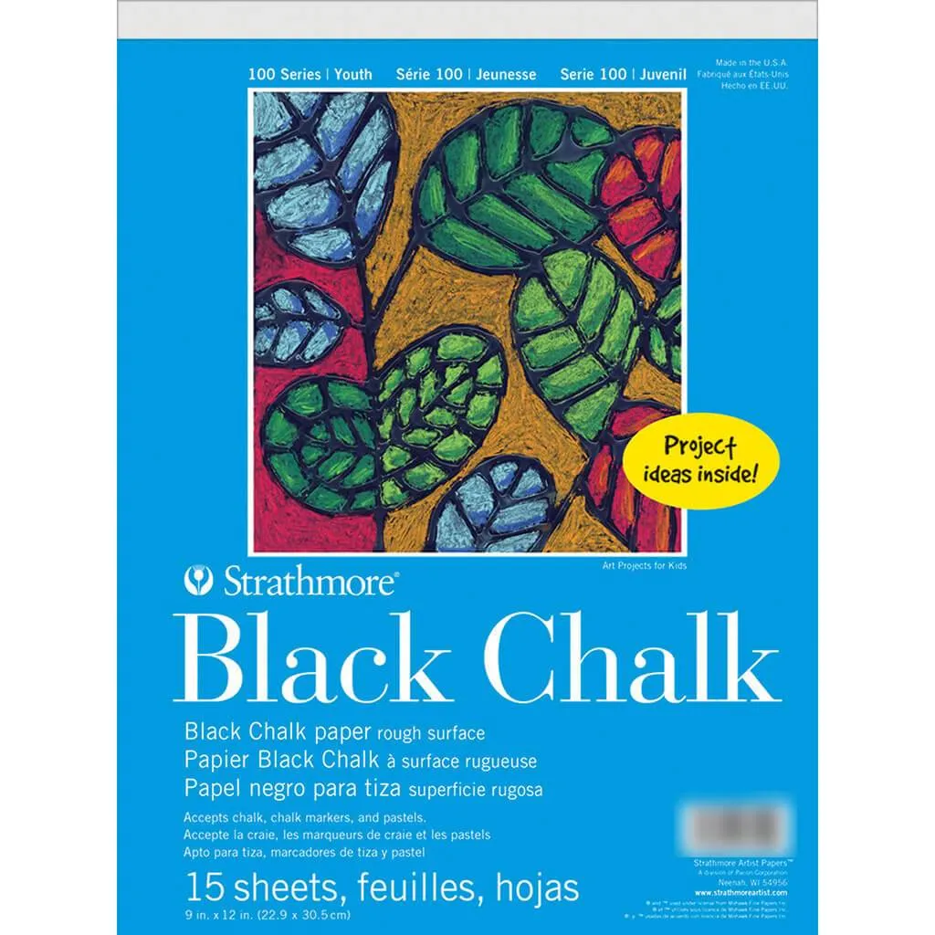 100 Youth Black Chalk Pad 9in x 12in