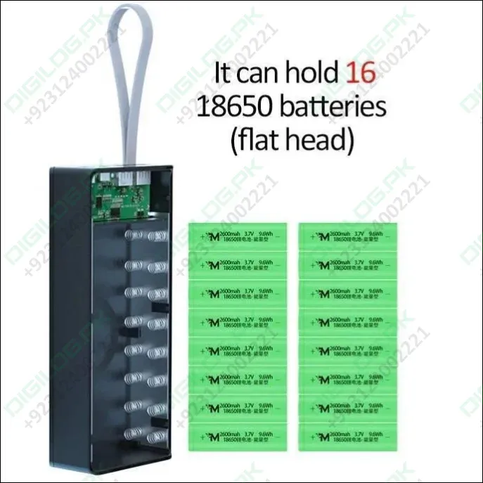 16*18650 Battery Storage Box Pd Qc3.0 Quick Charge Diy Power Bank Box Case Without Cell