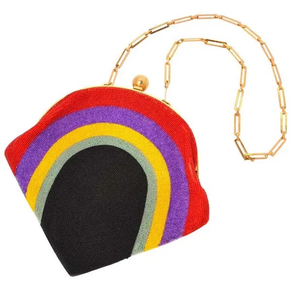 1960's Pierre Cardin Beaded Rainbow Purse