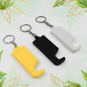 2 in 1 Plastic Keychain with Mobile Stand / Phone Holder (100 Pcs Set / Multicolor)