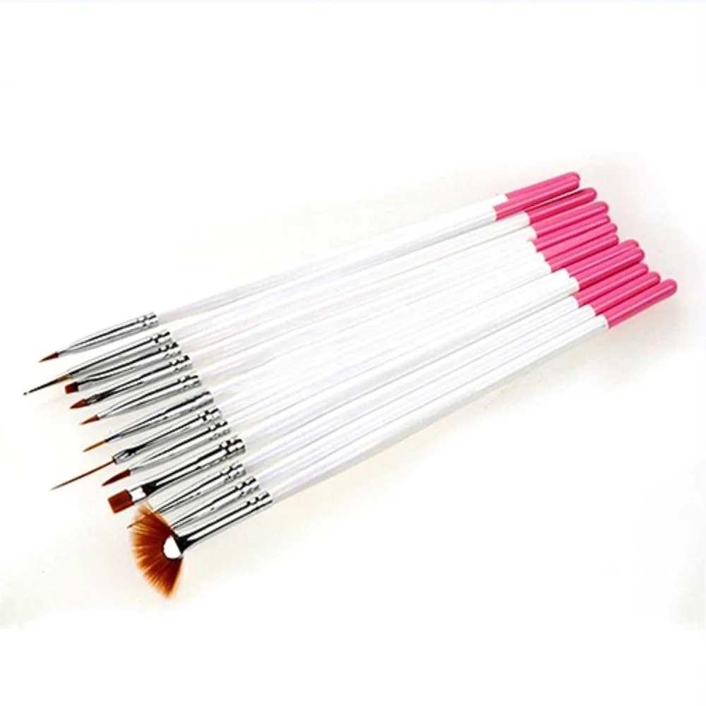 23 Pcs Nail Art Polish Painting Draw Pens Brush Tips Tools Set