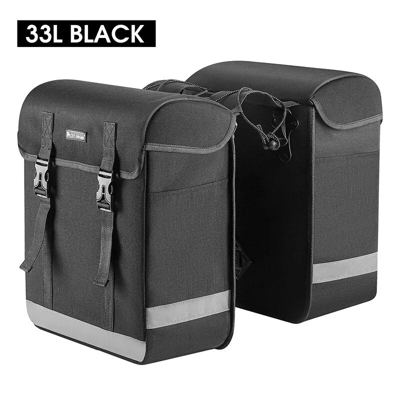 33L Large Capacity Cycling Pannier Double Side Bike Trunk Bag MTB Road Bicycle Travel Luggage Carrier Pack Bag