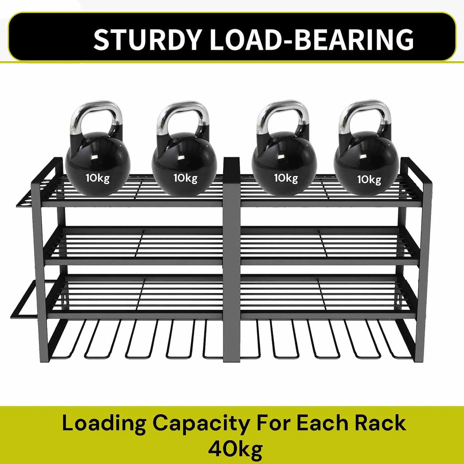 4-Layer Heavy-Duty Garage Tool Organizer Rack, Metal