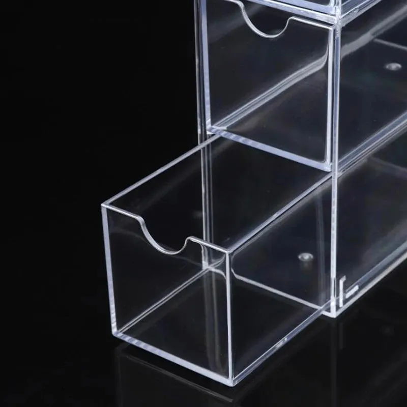 4 Layers Glasses Storage Box Acrylic Organizer Cosmetics Makeup Organizer Storage Drawers Pen Case Stackable Display Holder