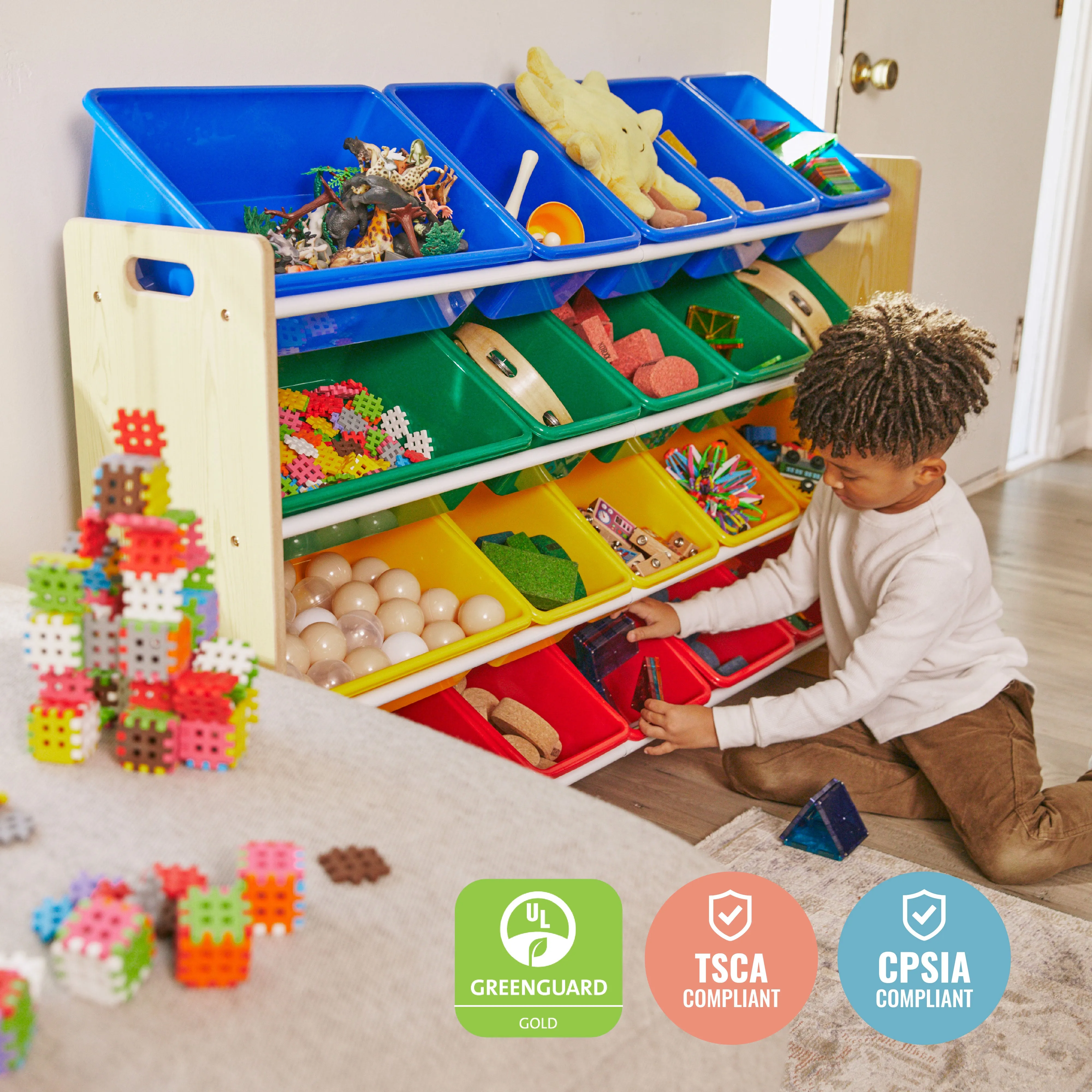 4-Tier Organizer with 20 Bins, Toy Storage