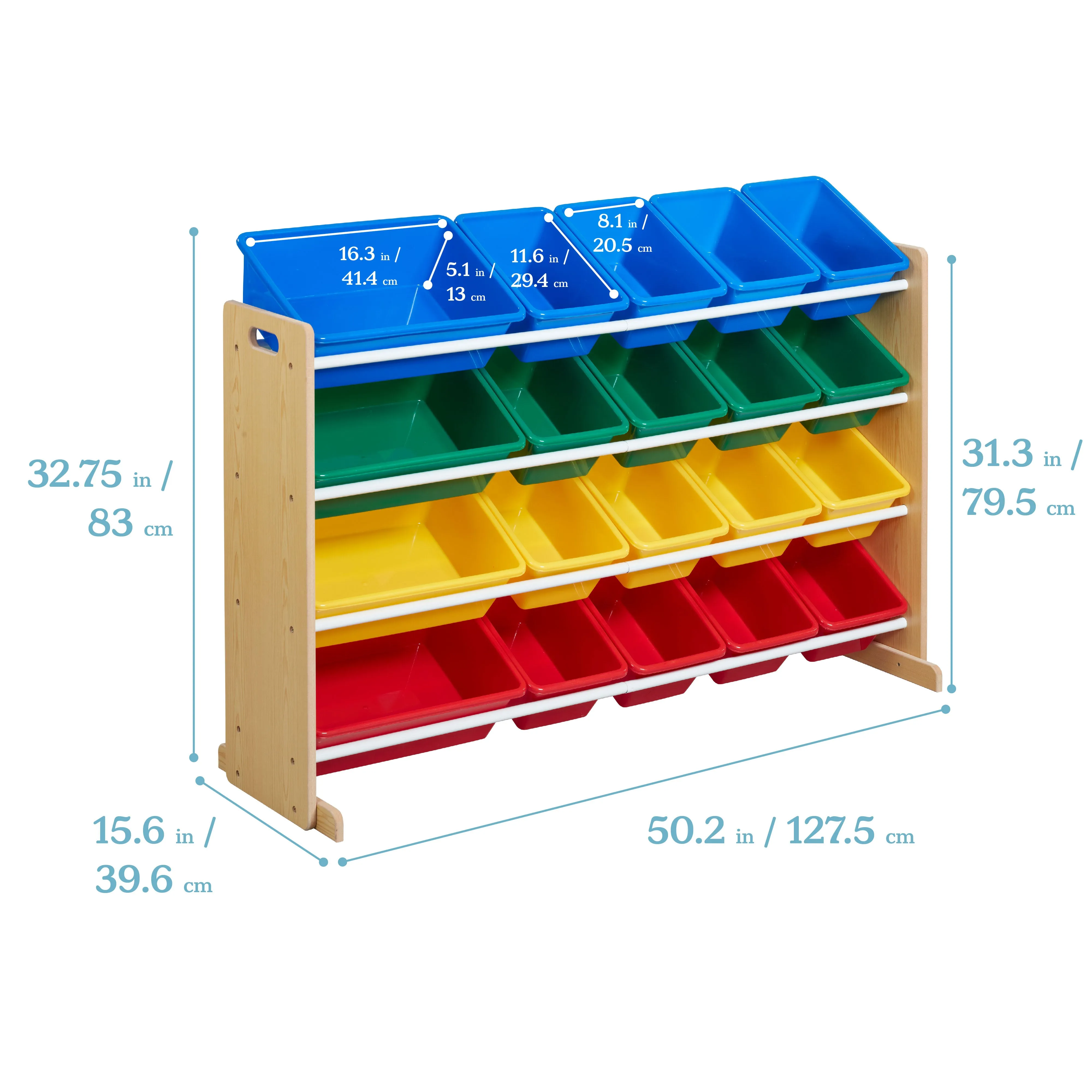 4-Tier Organizer with 20 Bins, Toy Storage