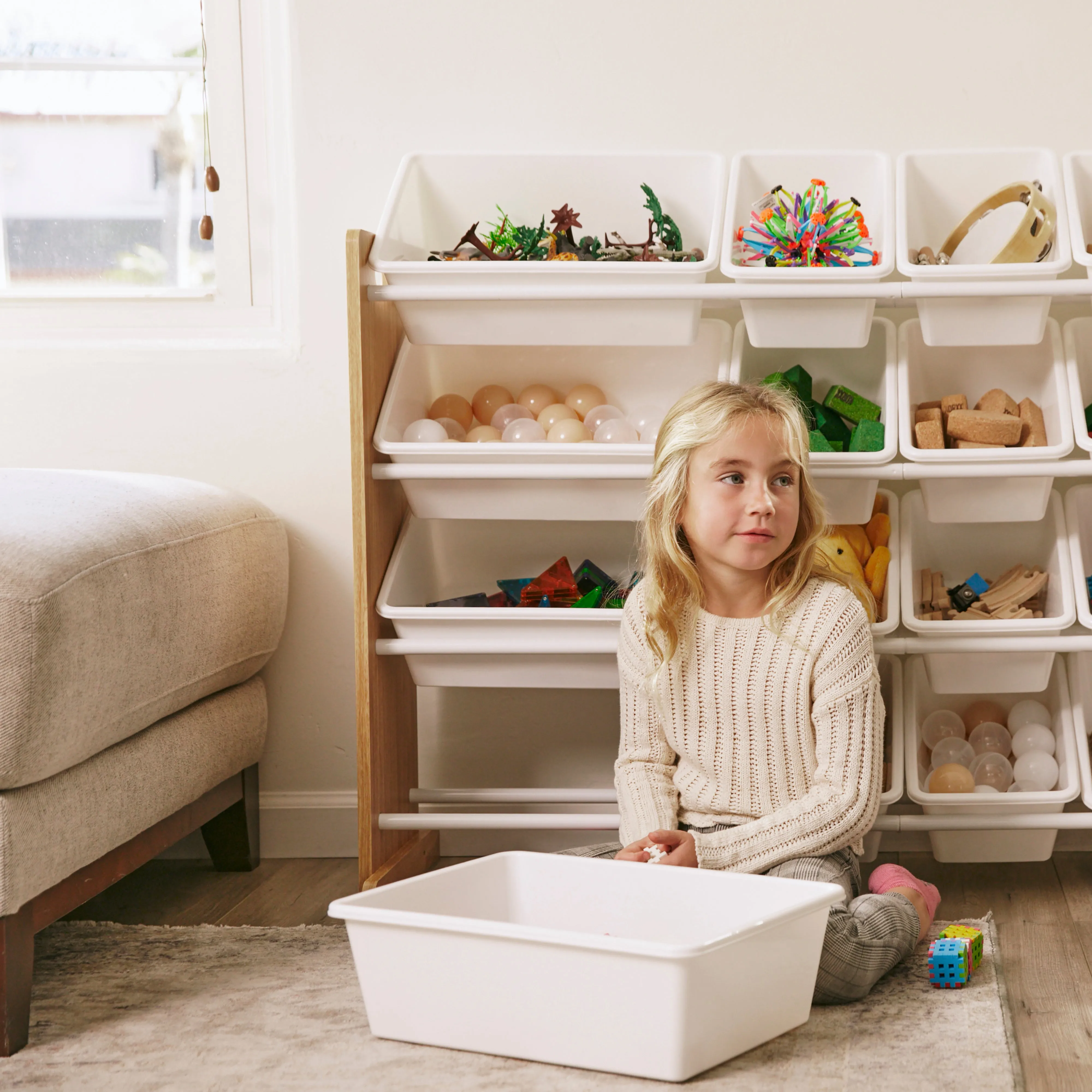 4-Tier Organizer with 20 Bins, Toy Storage