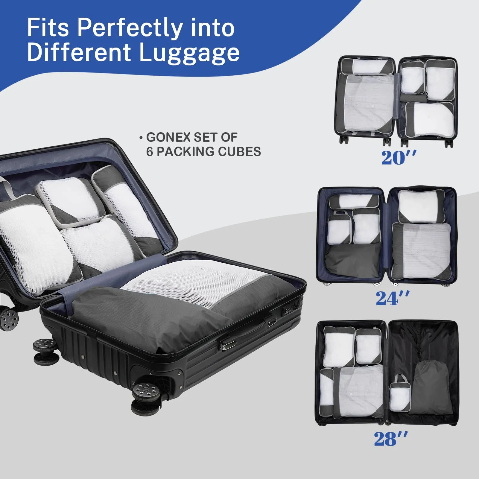 5pc Collapsible Compression Packing Cubes