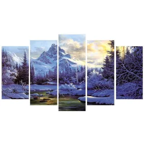 5pcs Snow Mountain DIY Full Drill Diamond Painting