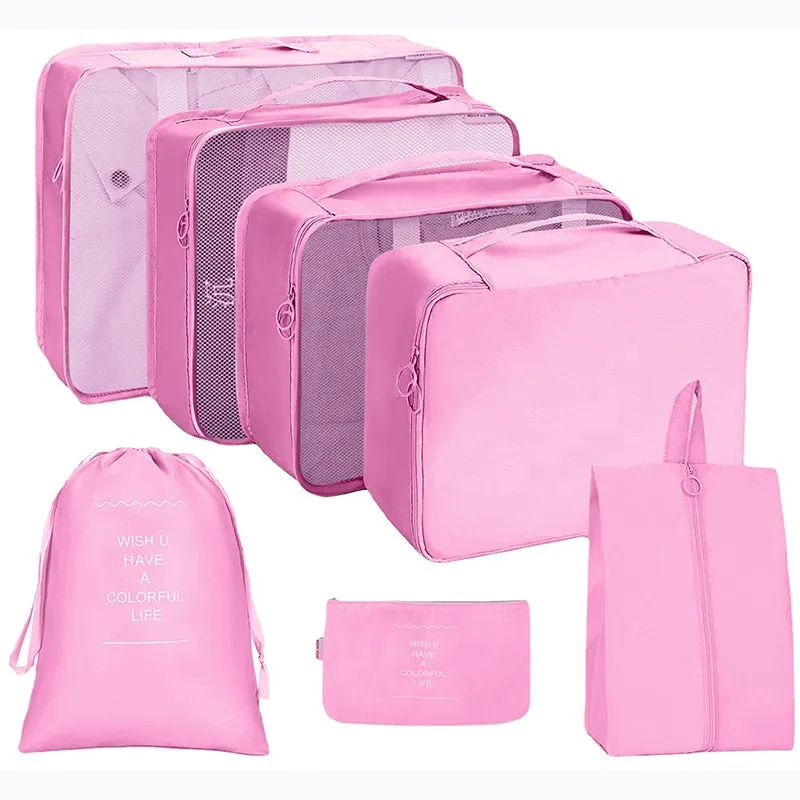 7/8/9 Piece Set Travel Storage Bags Home Foldable Toiletries Organizer For Clothes Shoe Luggage Packing Cube Suitcase Tidy Pouch