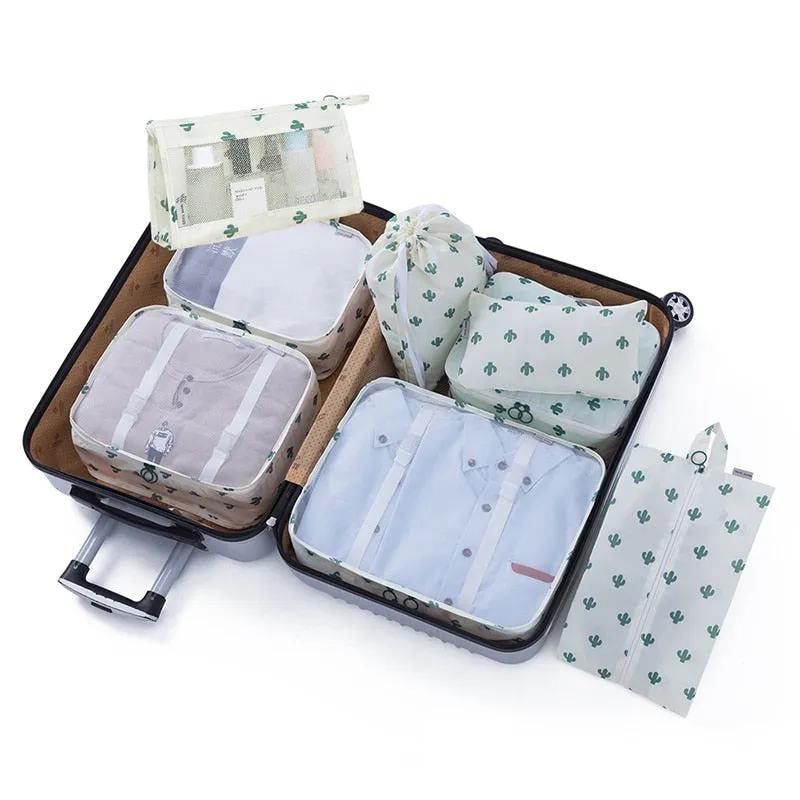 7/8/9 Piece Set Travel Storage Bags Home Foldable Toiletries Organizer For Clothes Shoe Luggage Packing Cube Suitcase Tidy Pouch