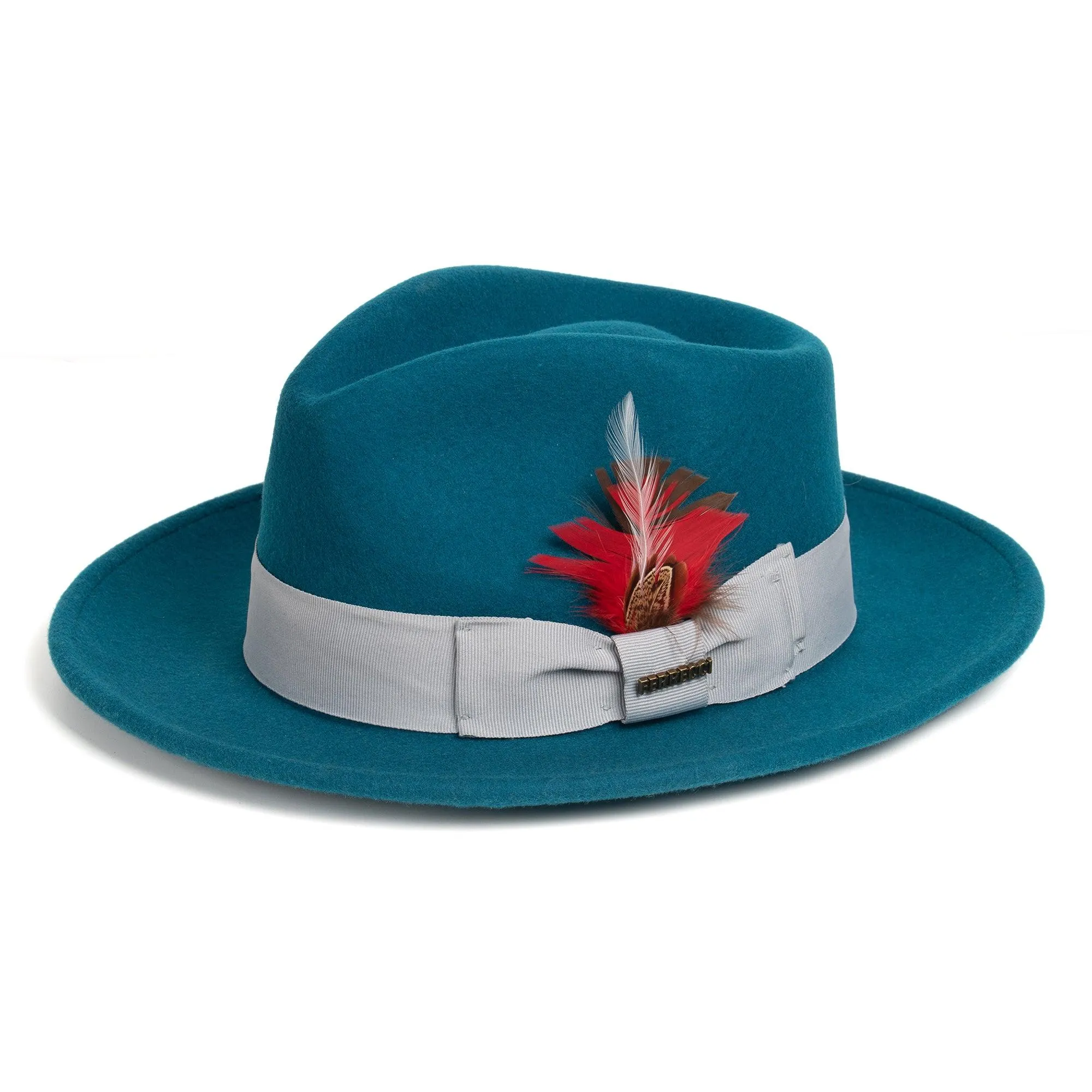 Acid Blue Fedora 100% Australian Wool Crushable Hat