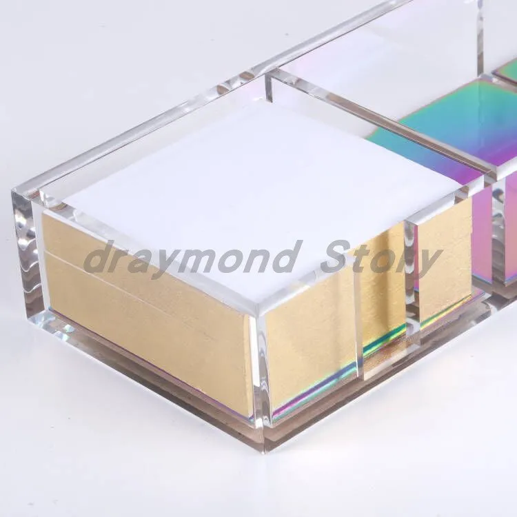 Acrylic Desk Organizer with notepad (Gold, Rose Gold,Colorful )