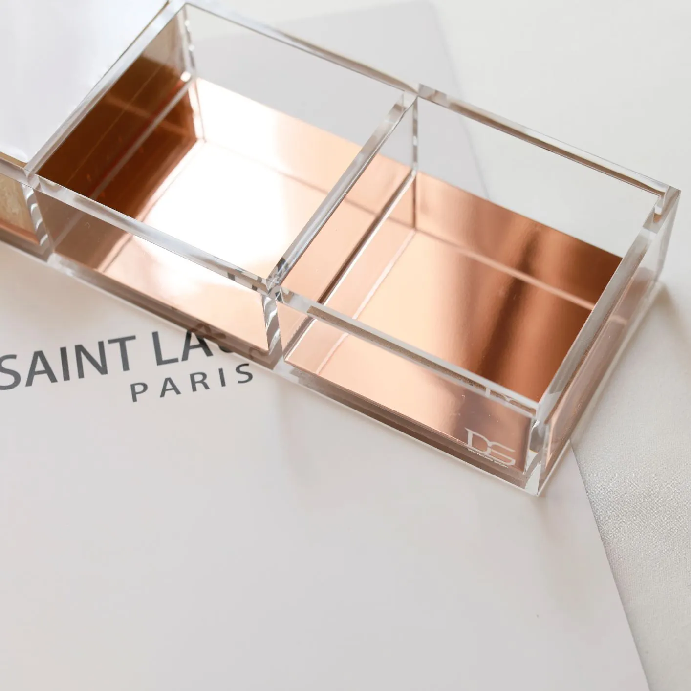 Acrylic Desk Organizer with notepad (Gold, Rose Gold,Colorful )