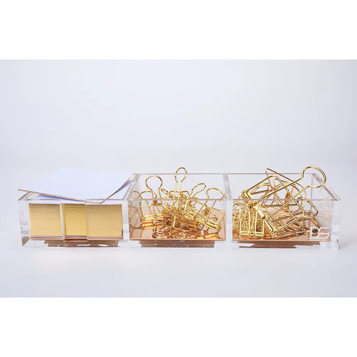 Acrylic Desk Organizer with notepad (Gold, Rose Gold,Colorful )