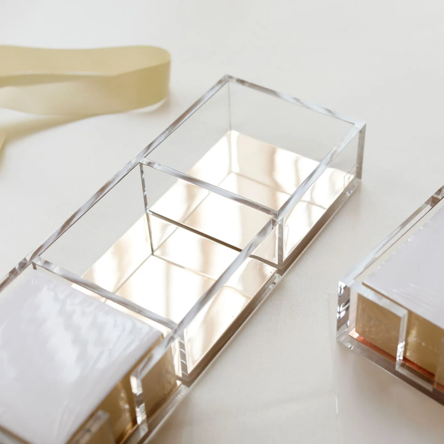 Acrylic Desk Organizer with notepad (Gold, Rose Gold,Colorful )