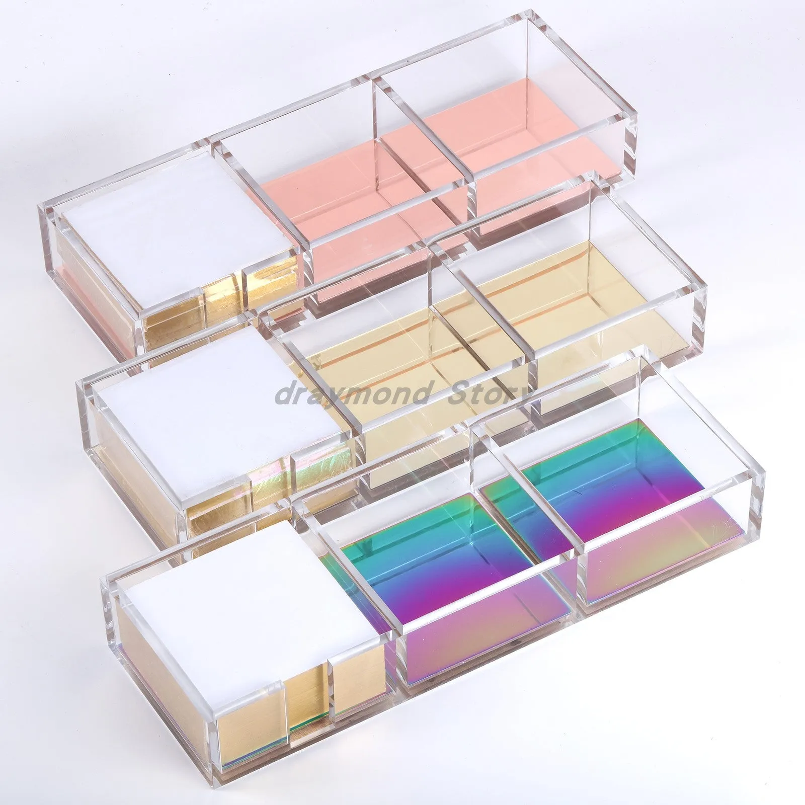 Acrylic Desk Organizer with notepad (Gold, Rose Gold,Colorful )