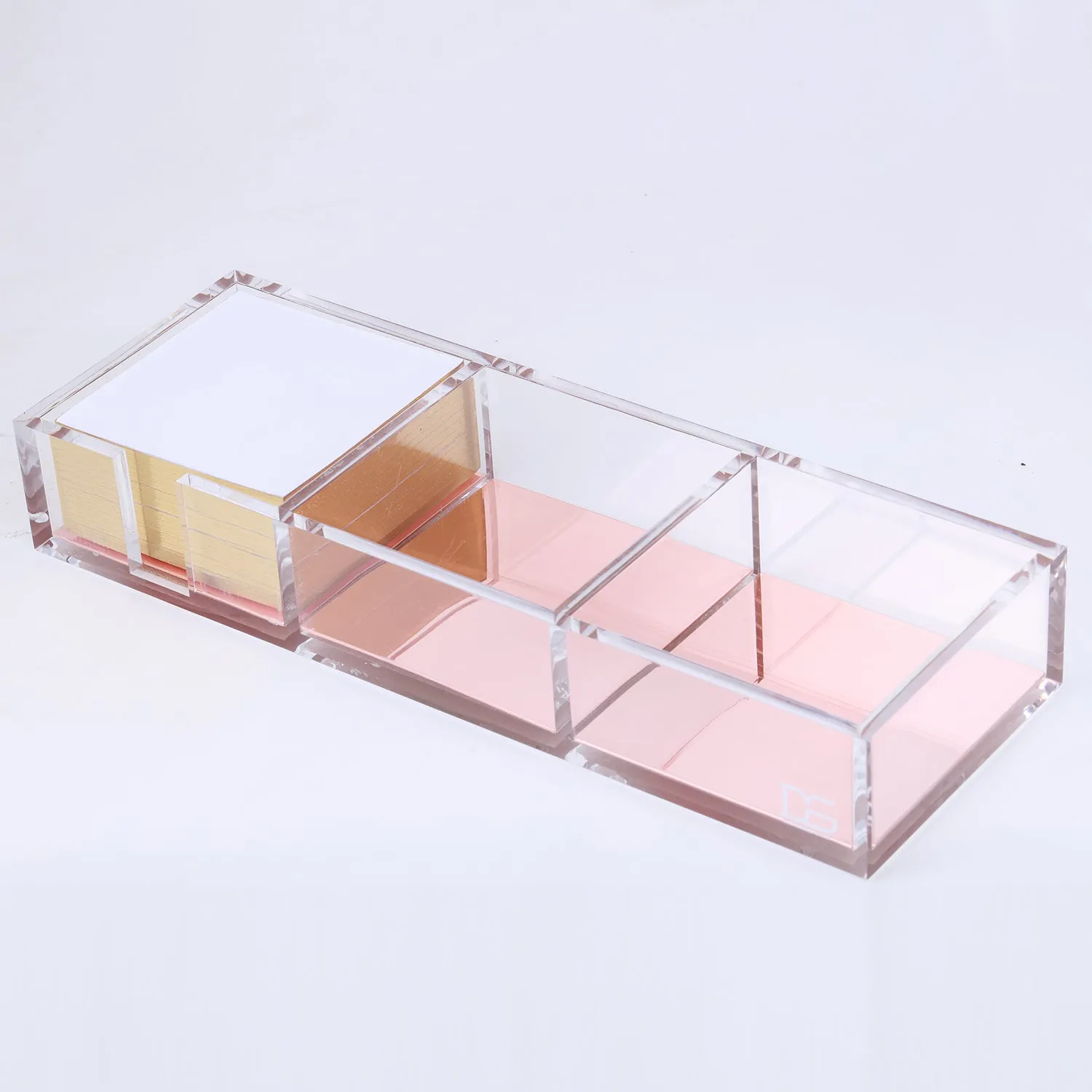 Acrylic Desk Organizer with notepad (Gold, Rose Gold,Colorful )