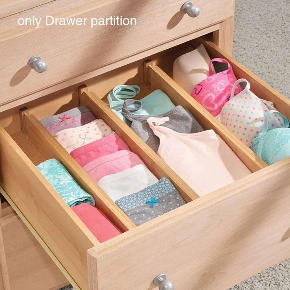 Adjustable Bamboo Drawer Organizer Pack Of 4