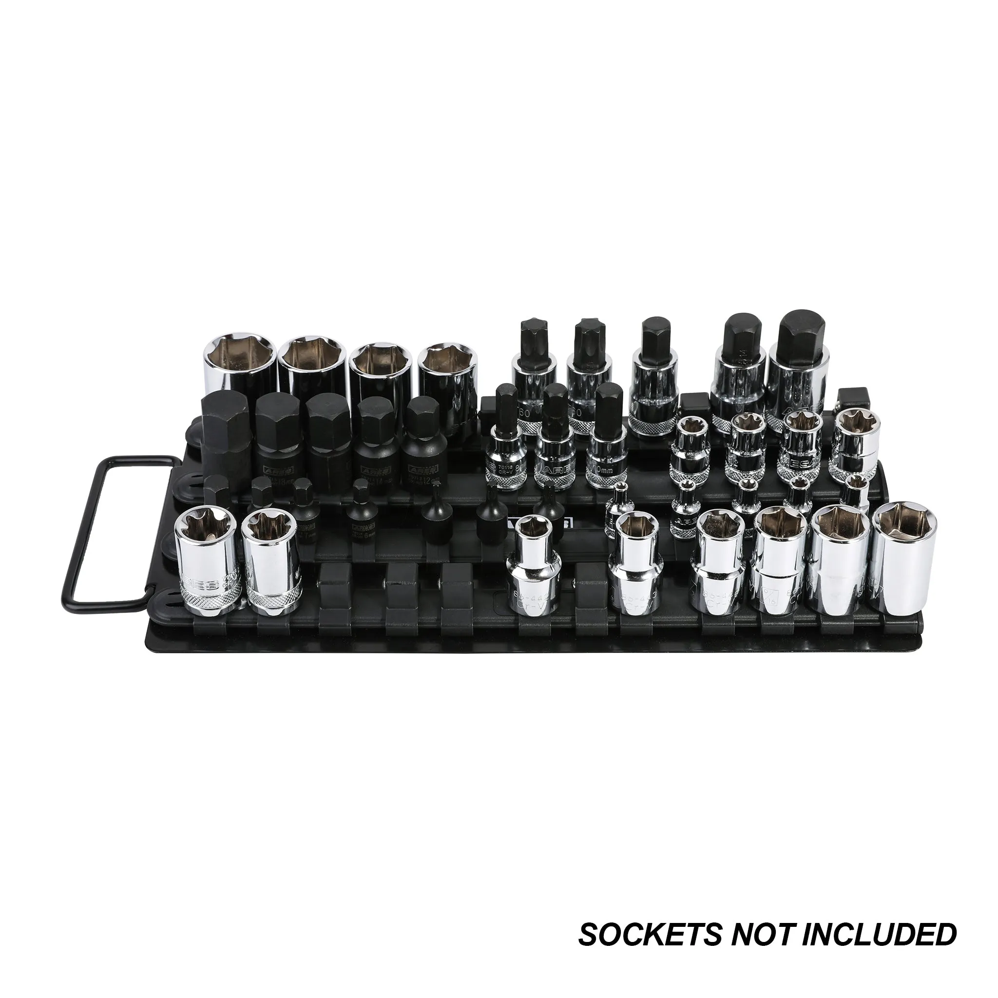 ARES 60001 - 48-Piece Black Socket Organizer Tray