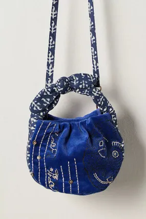 Aria Mini Velvet Bag-Sapphire