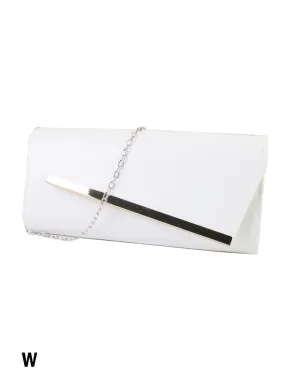 Asymmetrical Faux Leather Evening Clutch With Charm-FINAL SALE