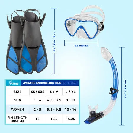 Aviator Snorkel Set - Dodger Blue