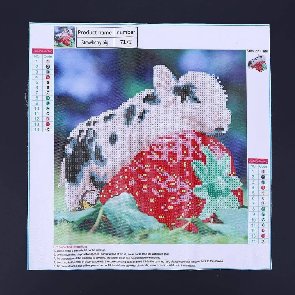 Baby Pig Sleep on Strawberry  Partial Drill 5D DIY Diamond Painting