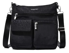 Baggallini Modern Everywhere Slim Crossbody Black Cheetah