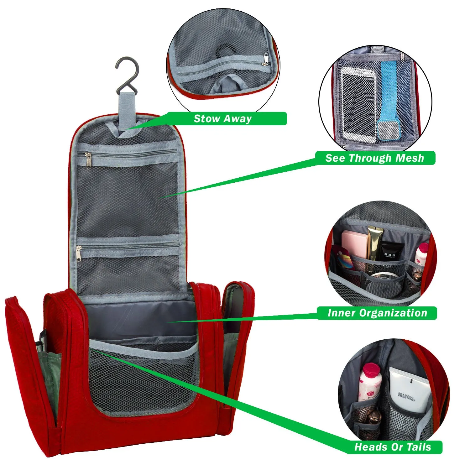 Bago Hanging Toiletry Bag For Women & Men - Travel Bags for Toiletries