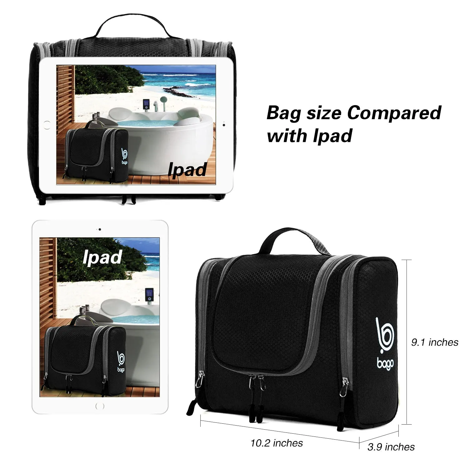 Bago Hanging Toiletry Bag For Women & Men - Travel Bags for Toiletries