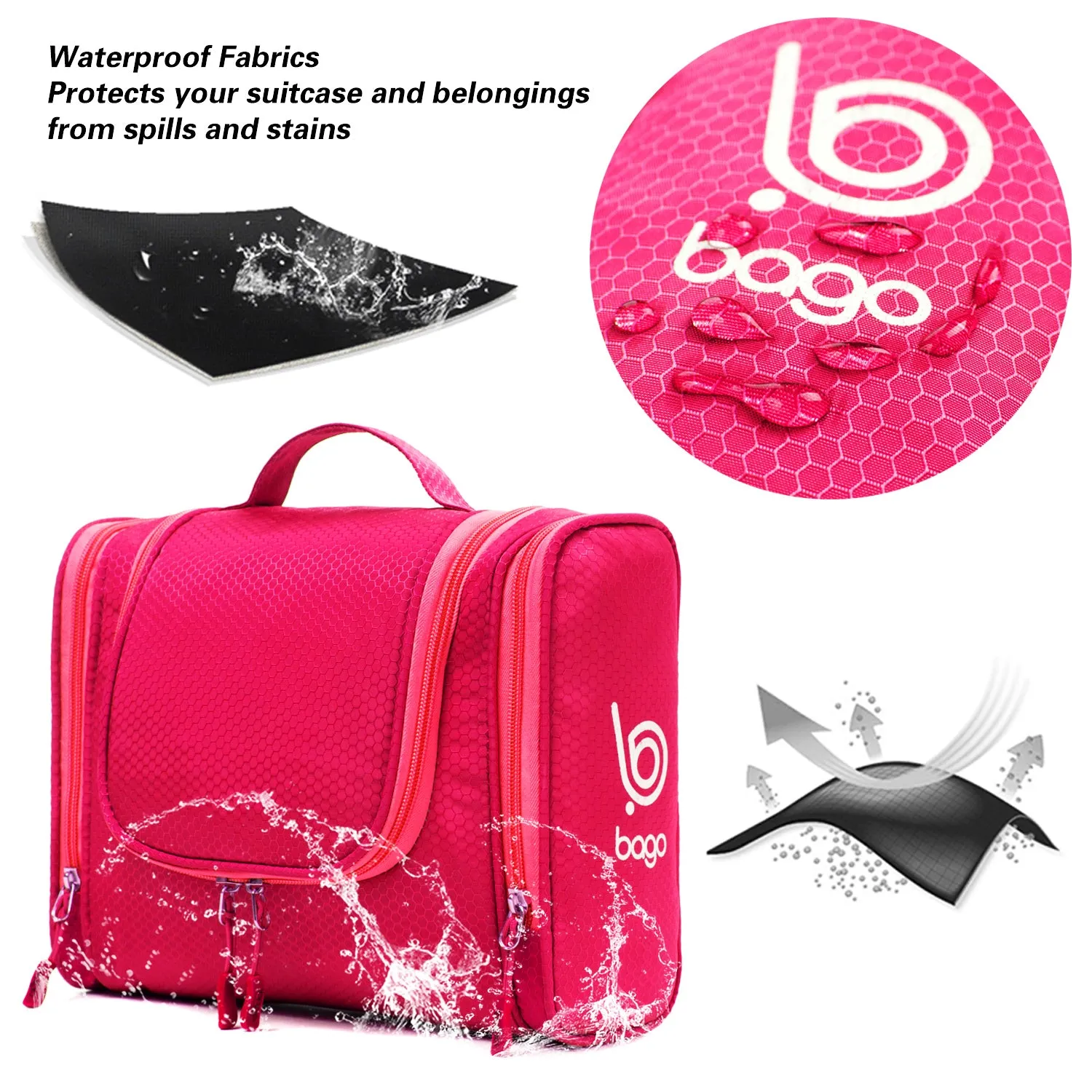 Bago Hanging Toiletry Bag For Women & Men - Travel Bags for Toiletries