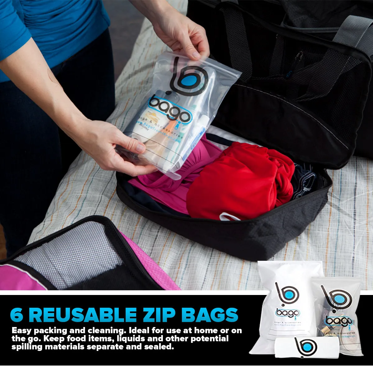 Bago Packing Cubes for Travel Bags - Luggage Organizer 7 pcs Set