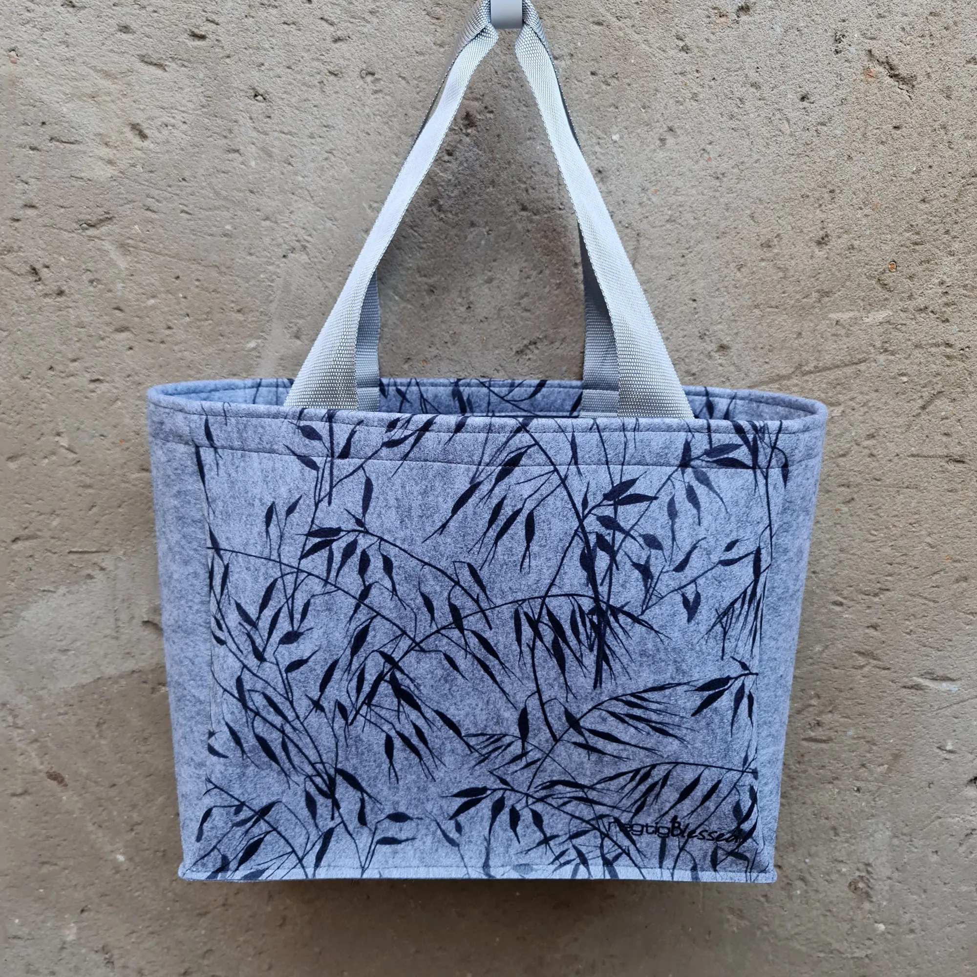 Bamboo Leaves - Recycled Felt Teacher Bag