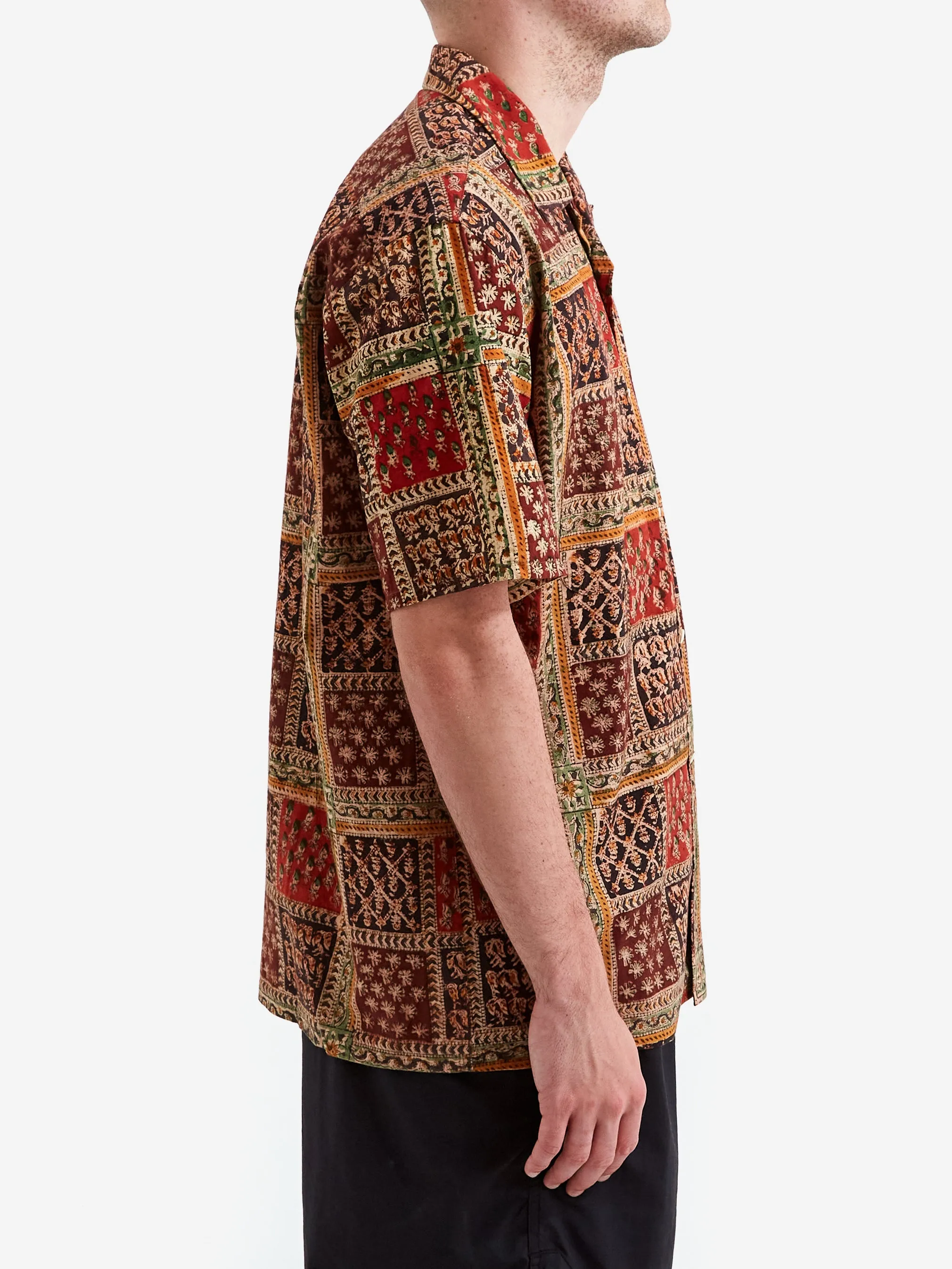 Beams Plus Open Collar Block Print Plant Shirt - Plant