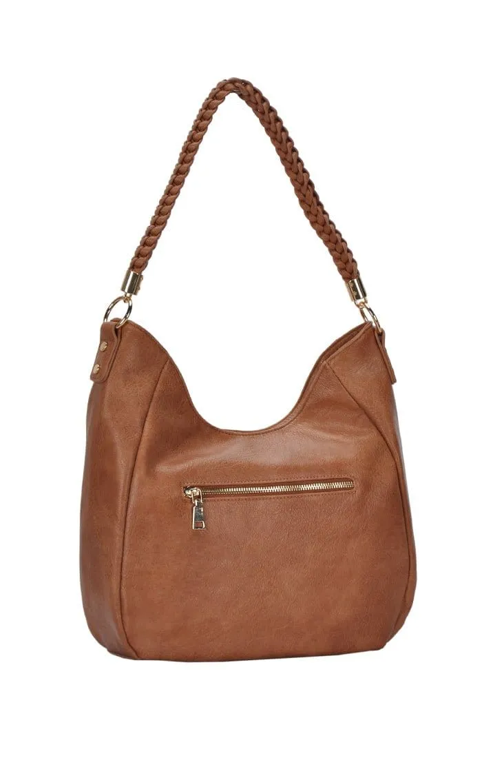 BGT3092 Monogrammable Braided Handle Hobo Bag