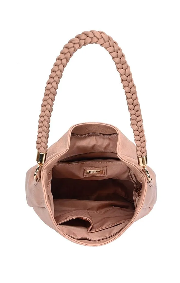 BGT3092 Monogrammable Braided Handle Hobo Bag