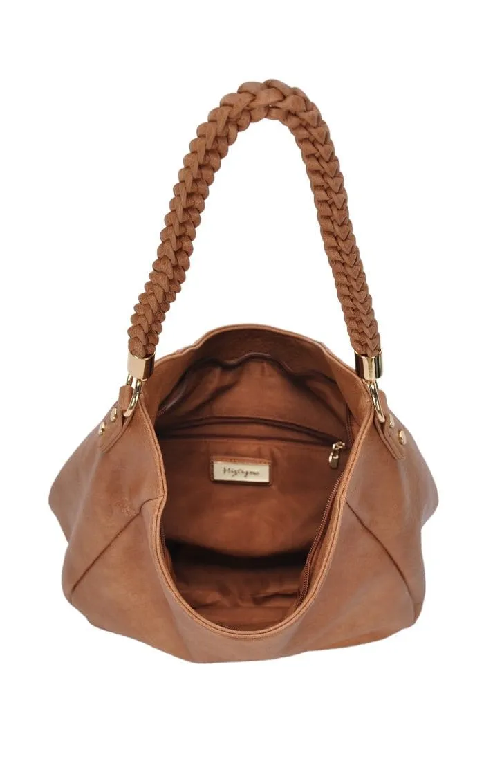 BGT3092 Monogrammable Braided Handle Hobo Bag