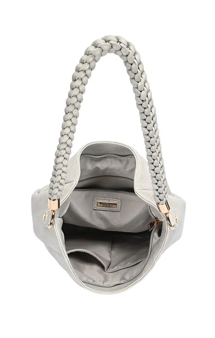 BGT3092 Monogrammable Braided Handle Hobo Bag