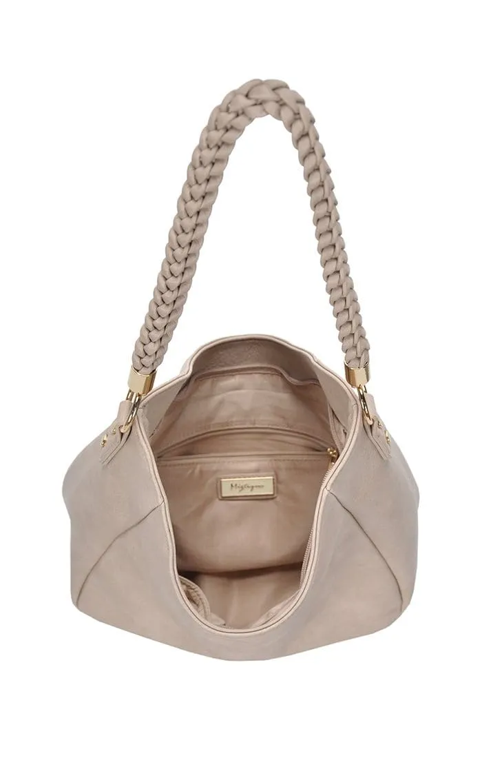 BGT3092 Monogrammable Braided Handle Hobo Bag