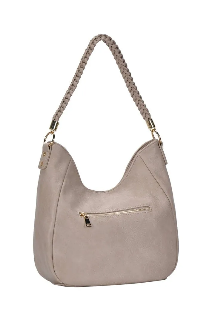 BGT3092 Monogrammable Braided Handle Hobo Bag