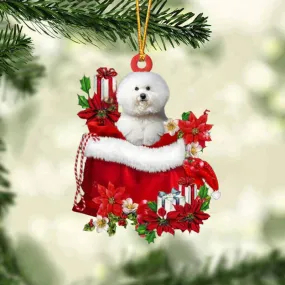 Bichon Frise In Gift Bag Christmas Ornament GB106