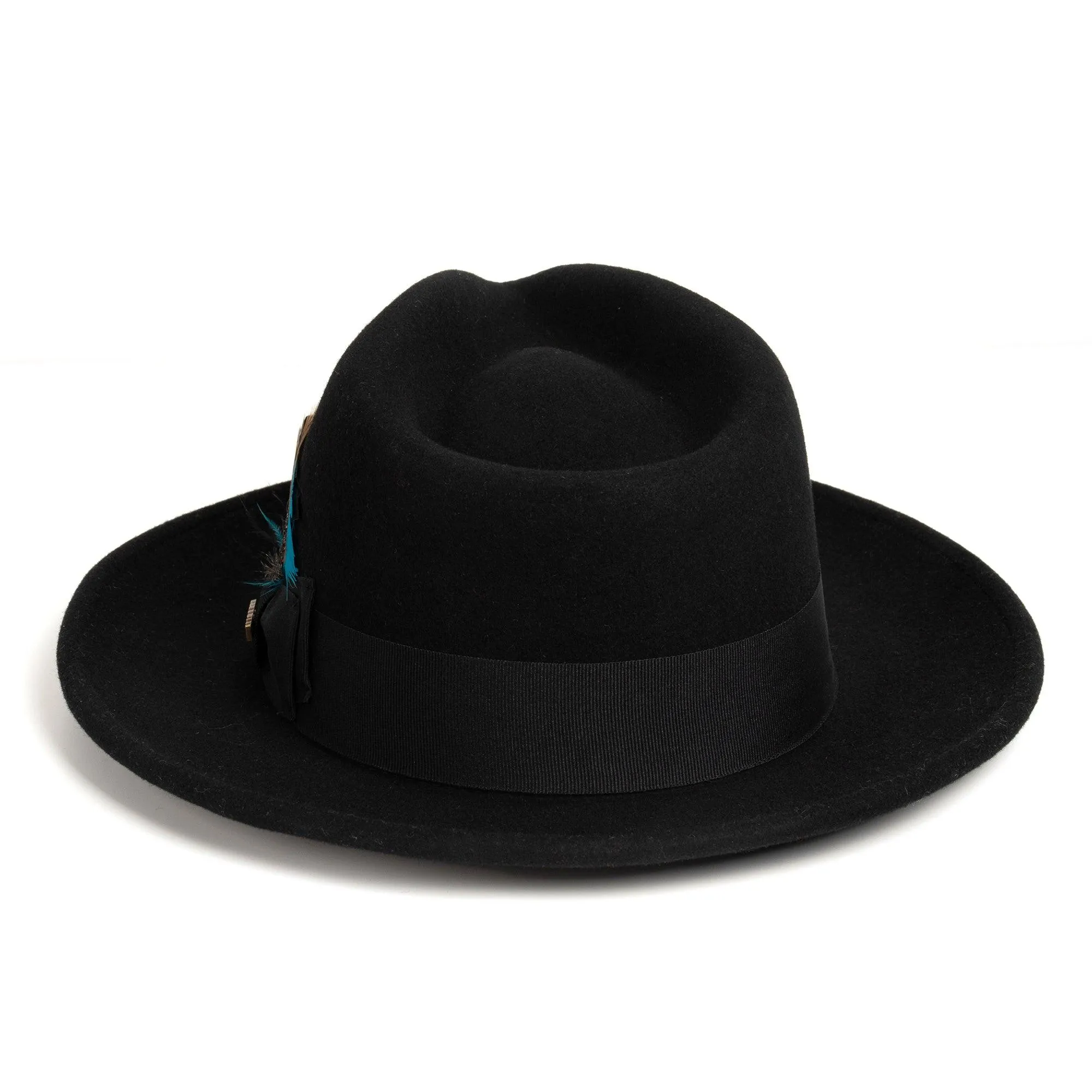 Black Fedora 100% Australian Wool Crushable Hat