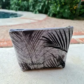 Black Palms - Recycled Felt Cosmetic Bag