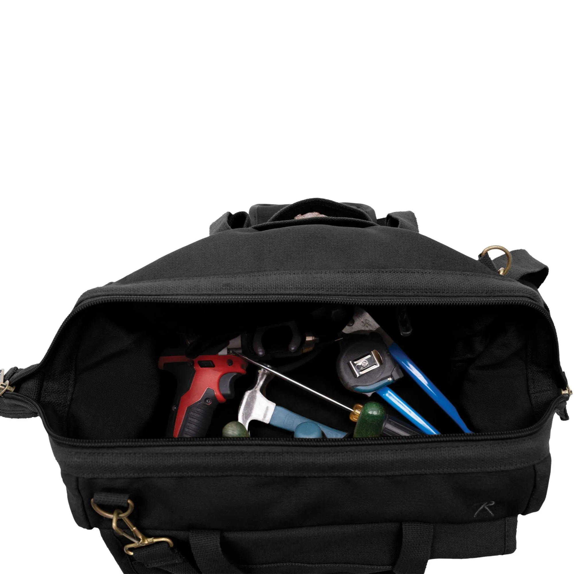 Black Renovator Tool Bag – 26 Tool Pocket Organizer – Heavy-Duty Canvas