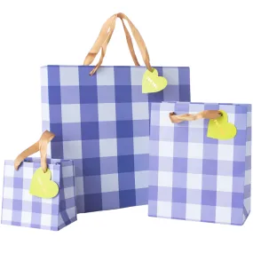 BLUE GINGHAM GIFT BAG