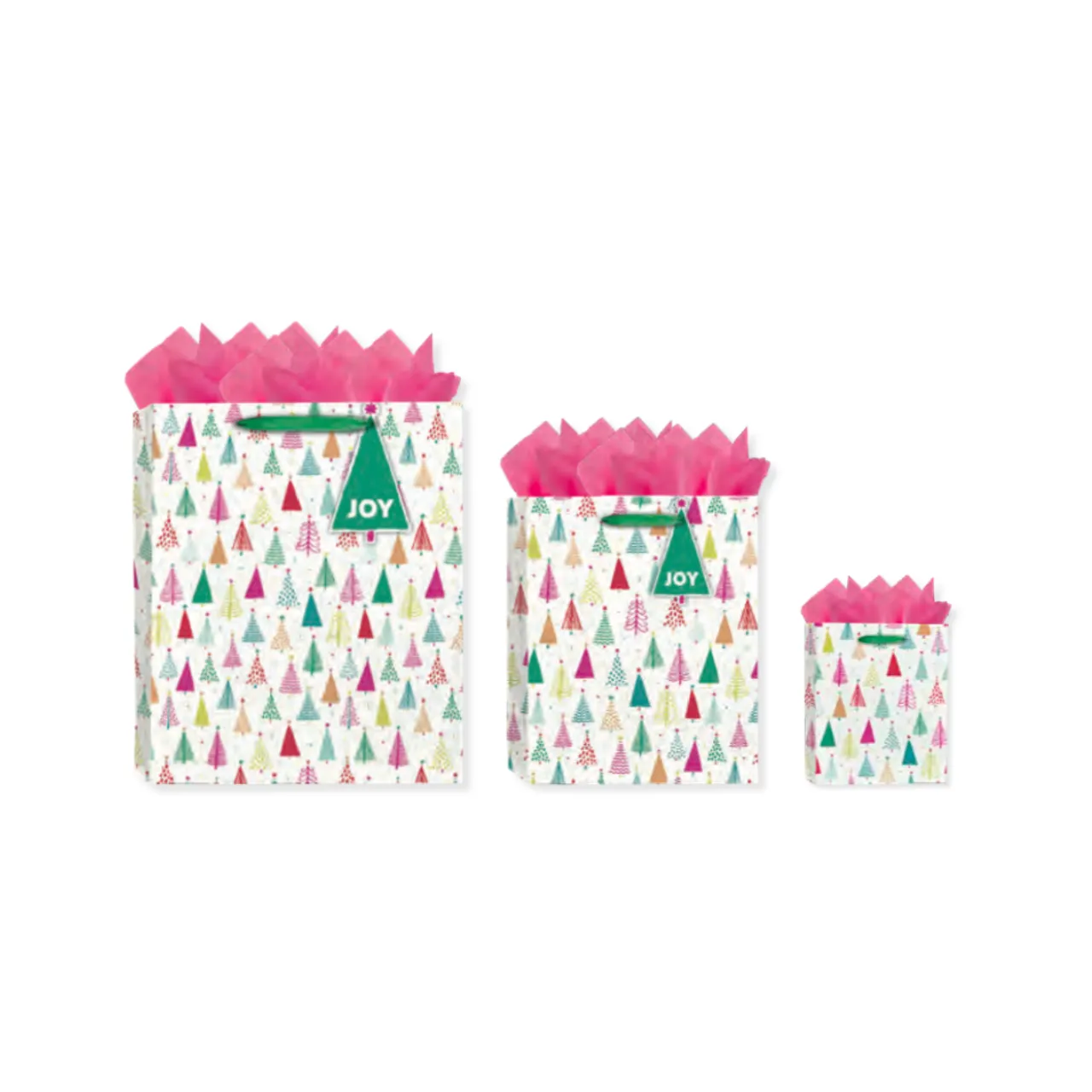 Bold Bright - Painted Trees Holiday Gift Bags