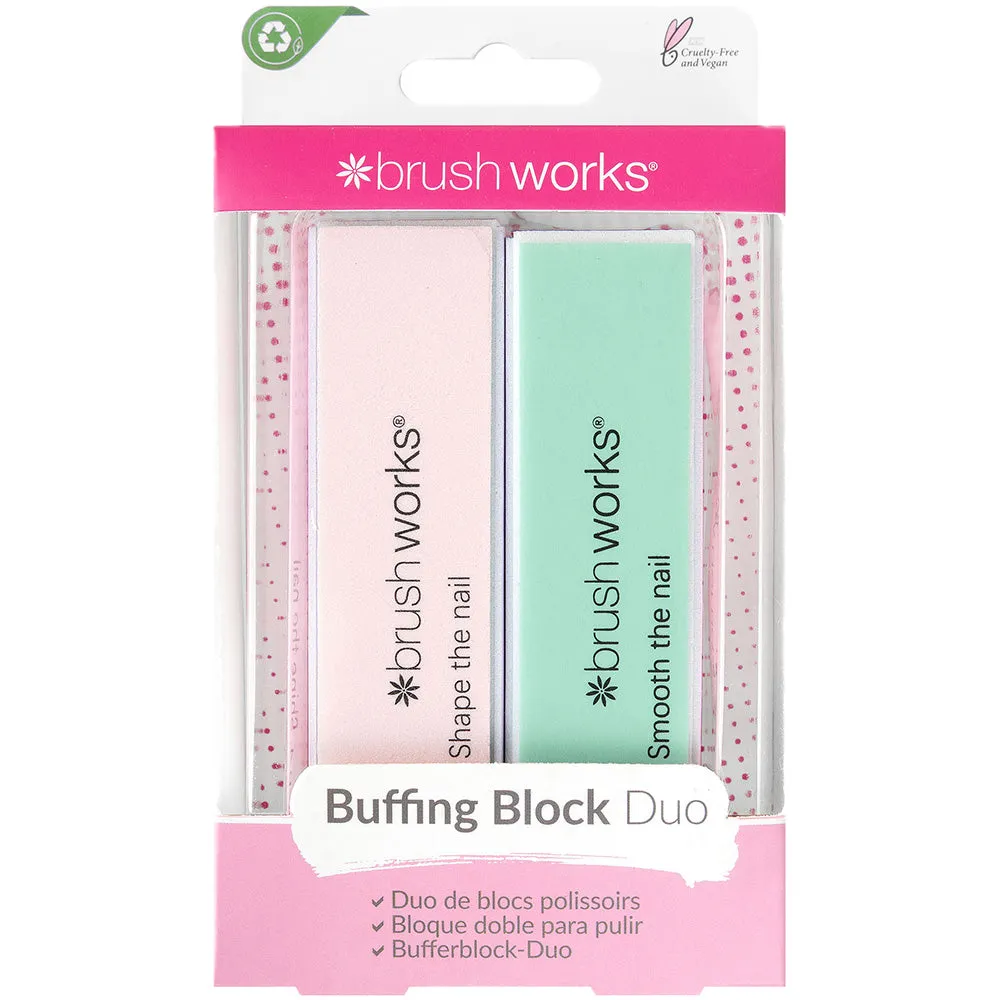 Brushworks Pastel Nail Buffing Blocks Pack of 2