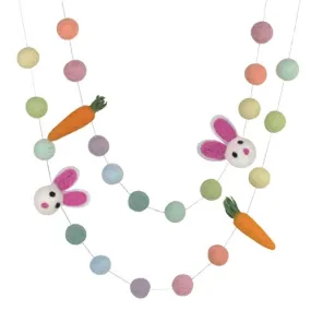 Bunny & Carrot Easter Garland- Pastel Rainbow