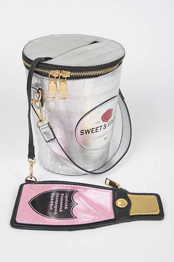 Champagne Bottle Cooler Iconic Crossbody Bag